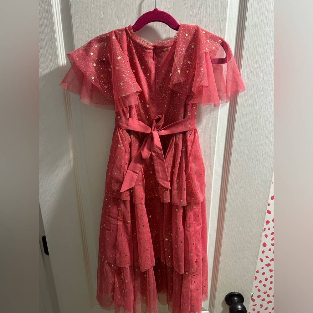 Mini Boden Red Dress with Gold Stars - Picture 3 of 4